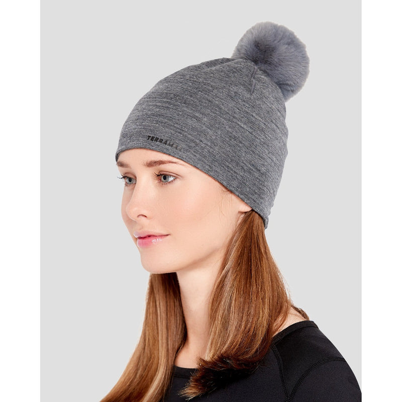 Load image into Gallery viewer, Terramar Ultra Merino Hat with Removable Pom Pom 2.0