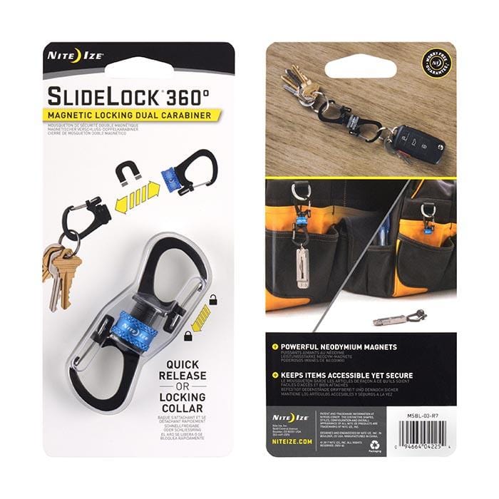 Load image into Gallery viewer, Nite Ize SlideLock 360° Magnetic Locking Dual Carabiner