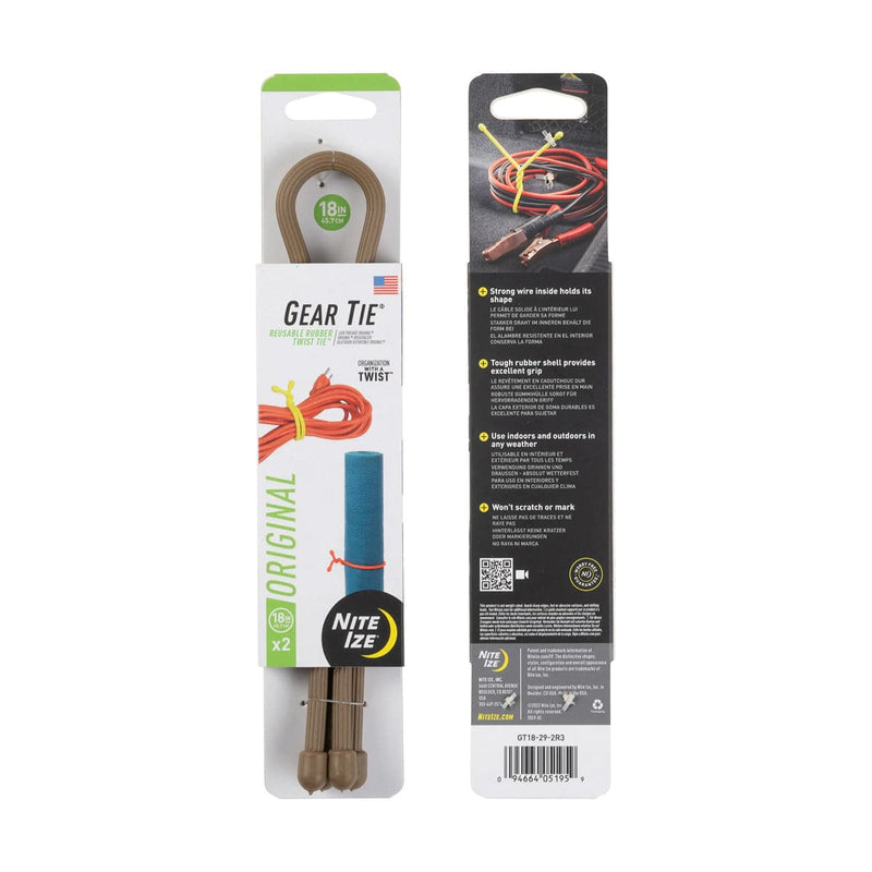 Load image into Gallery viewer, Nite Ize Gear Tie Reusable Rubber Twist Tie 18 in. - 2 Pack