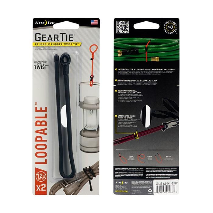 Load image into Gallery viewer, Nite Ize Gear Tie Loopable Twist Tie 12 in. - 2 Pack