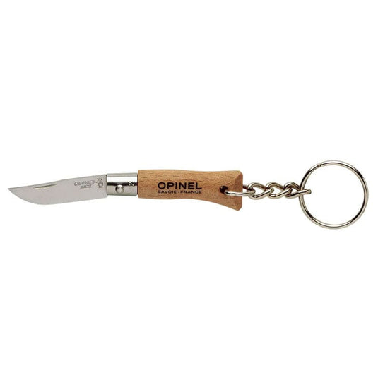 Opinel knife keychain on a white background