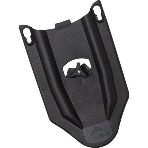 Black motorcycle fender on a white background