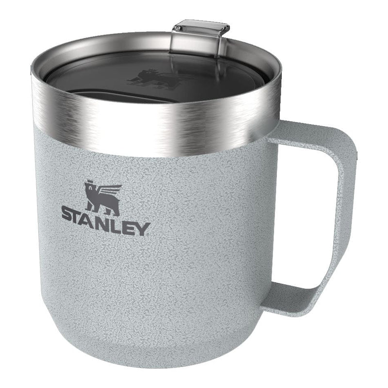Load image into Gallery viewer, Gray insulated mug with silver lid and handle, featuring Stanley logo on a white background

