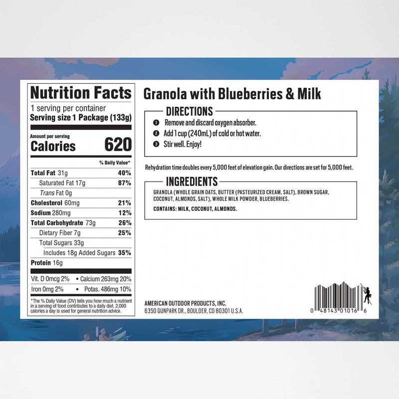 Load image into Gallery viewer, Backpacker's Pantry Granola with Blueberries, Almonds &amp; Milk
