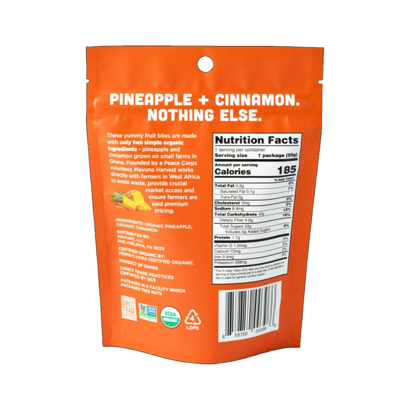 Load image into Gallery viewer, Mavuno Harvest Organic Pineapple Cinnamon Chewy Fruit Bites
