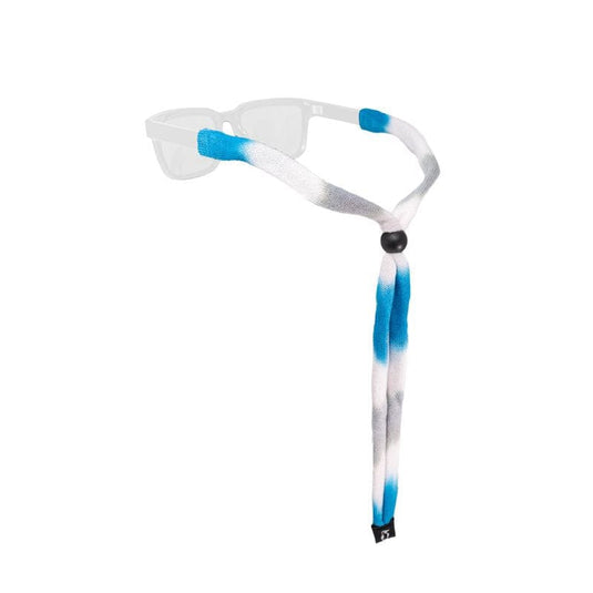 A black Chums Original Cotton Eyewear Retainer, designed to be worn over the ears to secure eyewear.