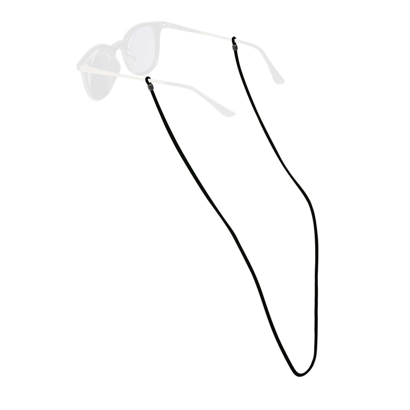 Load image into Gallery viewer, White sunglasses with a black cord on a white background
