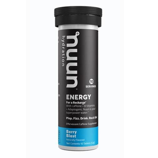 Load image into Gallery viewer, A tube of Nuun Energy drinks with Watermelon Burst flavor, indicating 10 servings with each tablet providing a boost of energy.
