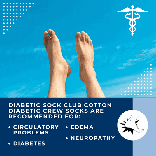 Diabetic Sock Club Women's Cotton Diabetic Crew Socks (6 Pair)
