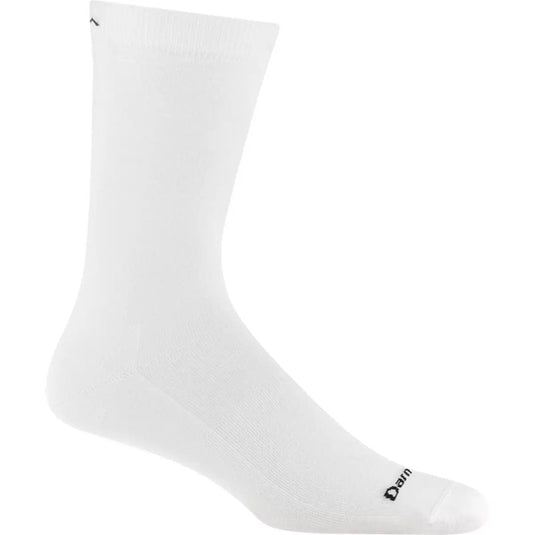 White sock with a brand logo on a white background