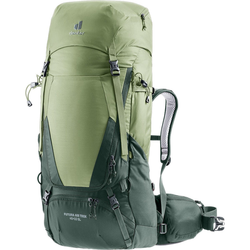 Load image into Gallery viewer, Green hiking backpack on a white background
