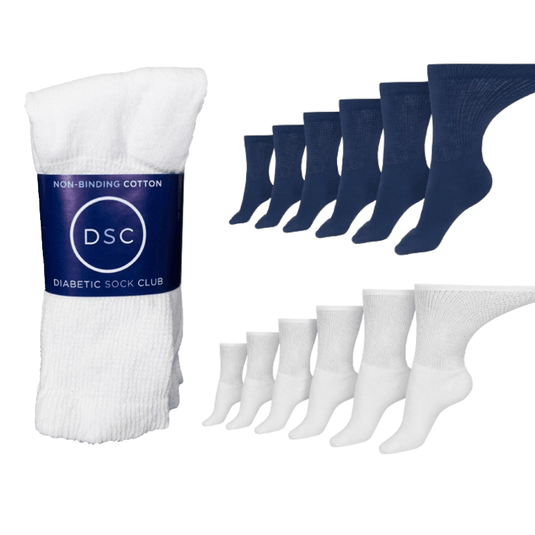 Diabetic Sock Club Women's Cotton Diabetic Crew Socks (6 Pair)