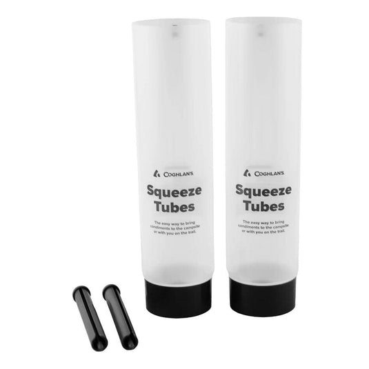 Two Coghlan's Squeeze Tubes with black caps on a white background