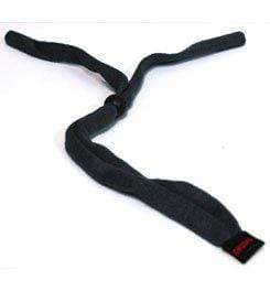 A black Chums Original Cotton Eyewear Retainer, designed to be worn over the ears to secure eyewear.