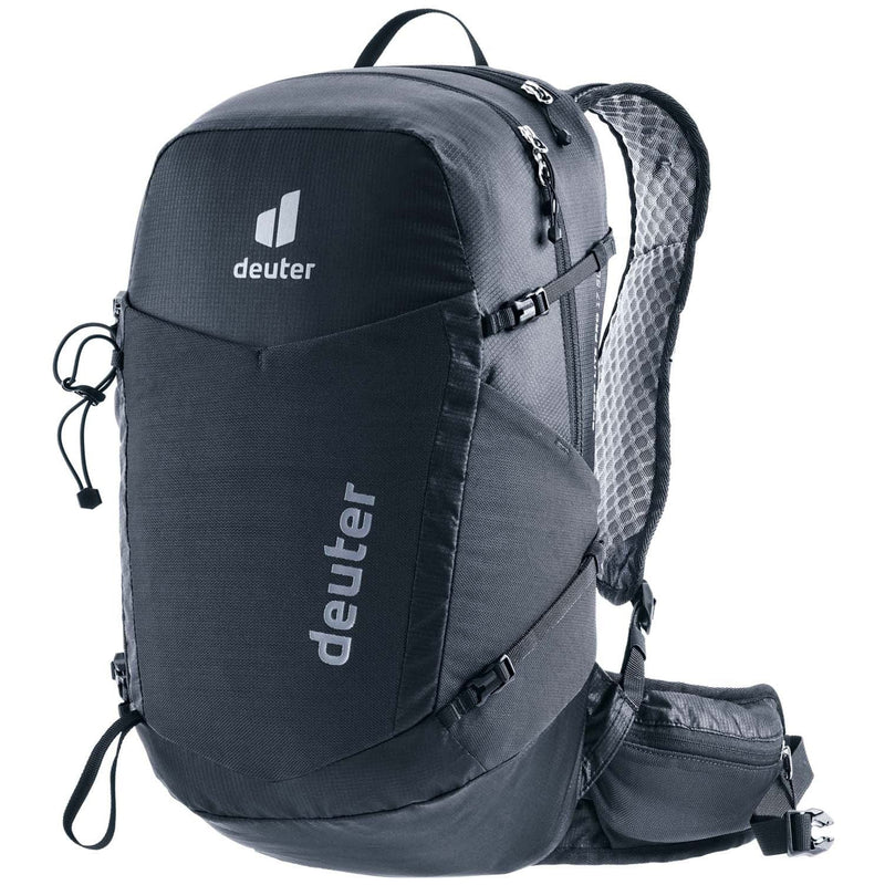 Load image into Gallery viewer, Black Deuter backpack on a white background
