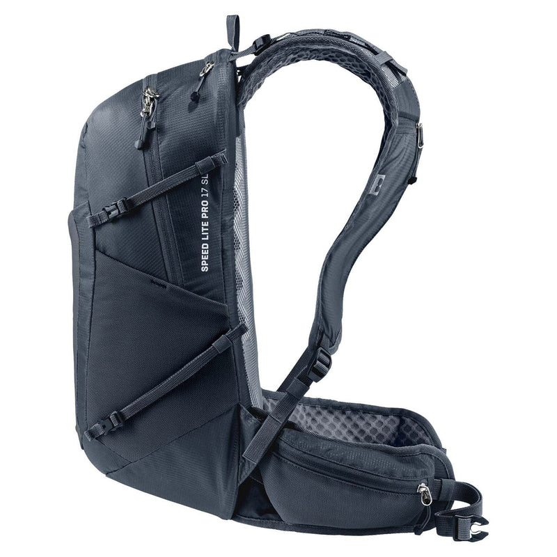 Load image into Gallery viewer, Black backpack with visible branding on a white background
