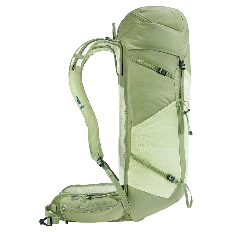 Load image into Gallery viewer, Green hiking backpack on a white background
