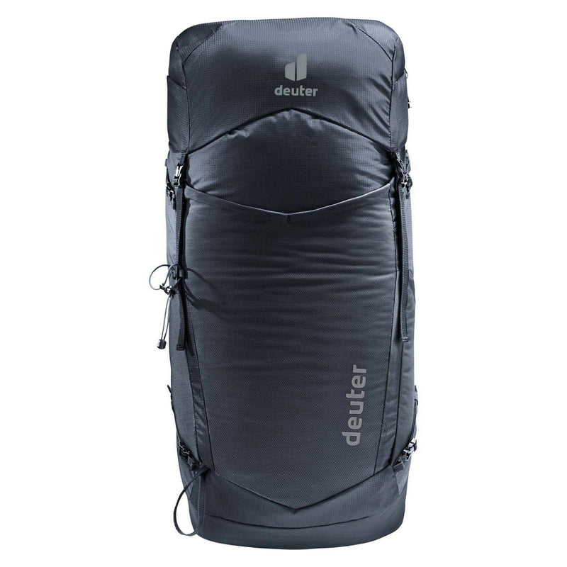 Load image into Gallery viewer, Black hiking backpack with Deuter logo on a white background
