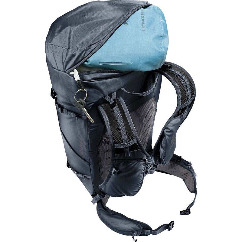 Load image into Gallery viewer, Gray hiking backpack with a blue compartment on a white background
