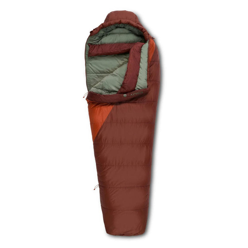 Load image into Gallery viewer, Brown and green sleeping bag on a white background
