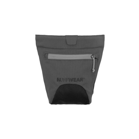 Gray pouch with a zipper and 'Ruffwear' branding on a white background
