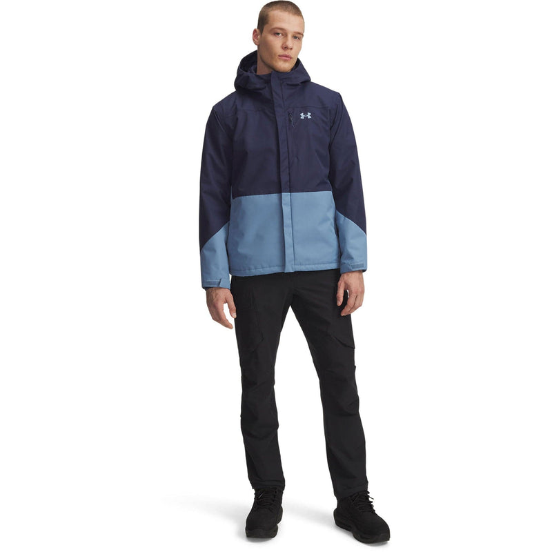 Load image into Gallery viewer, Person wearing a two-tone jacket with Under Armour logo on a white background
