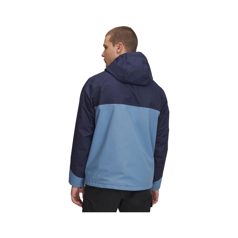 Load image into Gallery viewer, Person wearing a two-tone blue jacket on a white background
