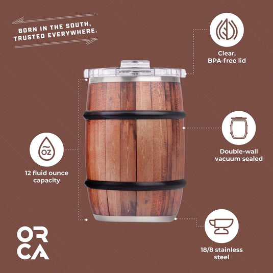 ORCA Barrel 12oz Oak Wood Grain