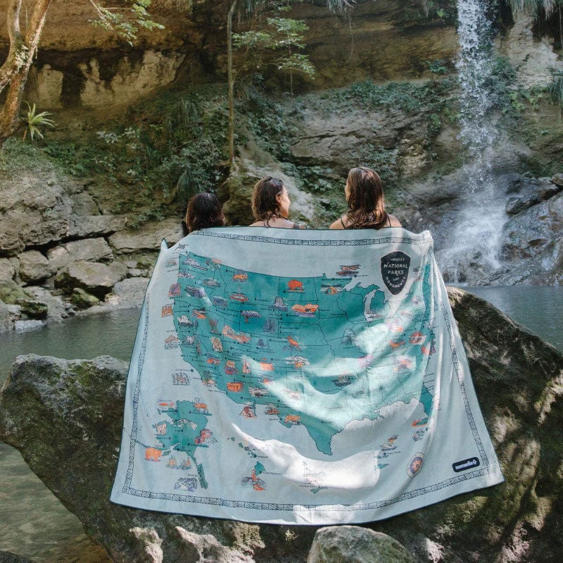 Load image into Gallery viewer, Nomadix Blanket Towel: National Parks and Monuments Map
