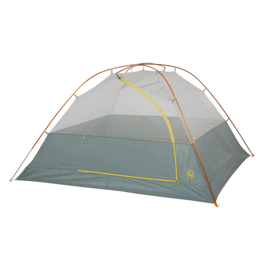 Camping tent with a white and gray design on a white background