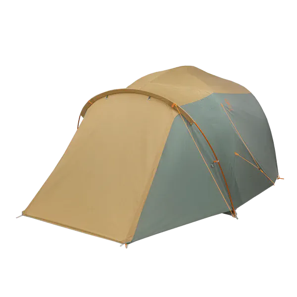 Load image into Gallery viewer, Two-tone beige and green tent on a white background
