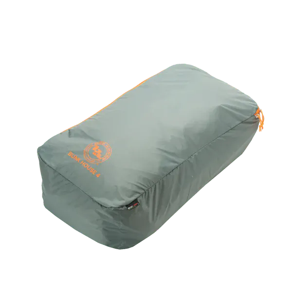 Load image into Gallery viewer, Gray compression sack with orange logo and text on a white background

