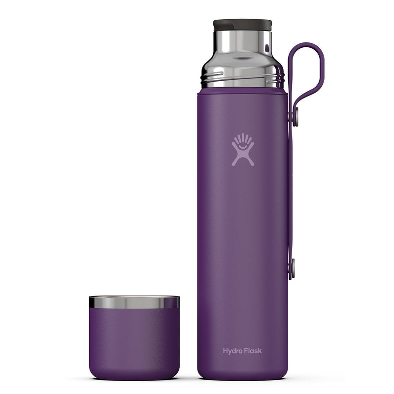 Load image into Gallery viewer, Purple Hydro Flask water bottle with a matching small container on a white background
