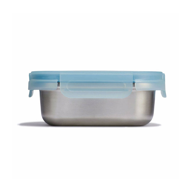 Load image into Gallery viewer, Stainless steel container with a blue lid on a white background
