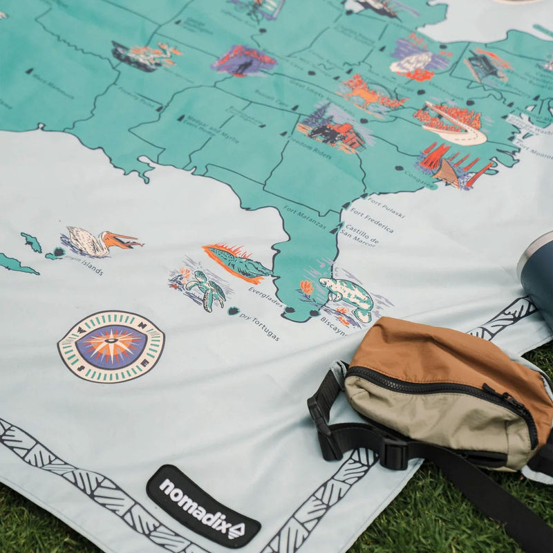 Load image into Gallery viewer, Nomadix Festival Blanket National Parks and Monuments Map
