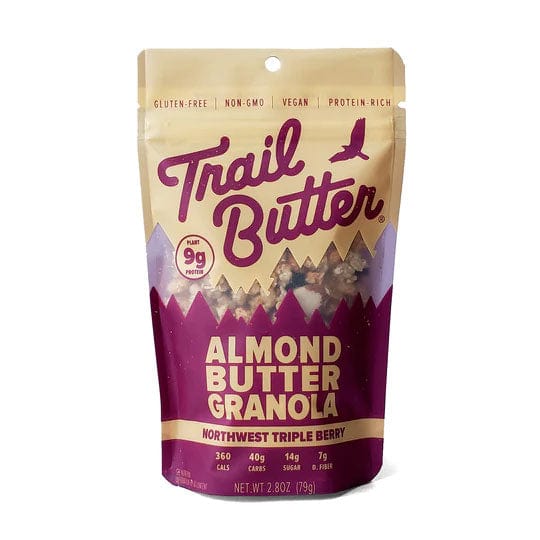 Load image into Gallery viewer, Trail Butter Triple Berry Almond Butter Granola - Lil' Crunch 2.8 oz Bag

