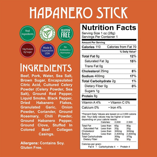 Righteous Felon Habanero - Beef & Pork Stick