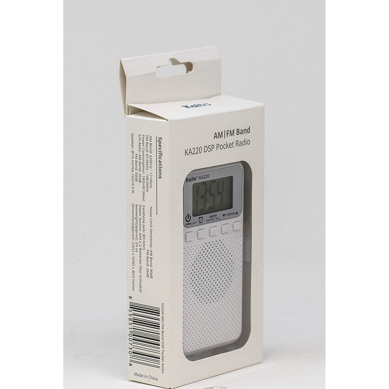 Load image into Gallery viewer, Kaito KA220W Pocket Digital AM/FM Radio with Alarm Clock &amp; Sleep Timer 
