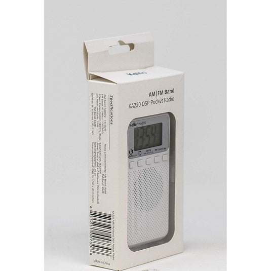 Kaito KA220W Pocket Digital AM/FM Radio with Alarm Clock & Sleep Timer 