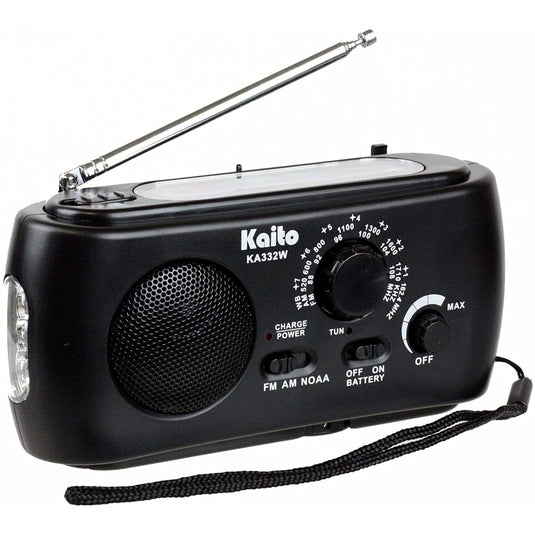 Kaito KA332W Portable Hand Crank Solar AM/FM NOAA Weather Radio