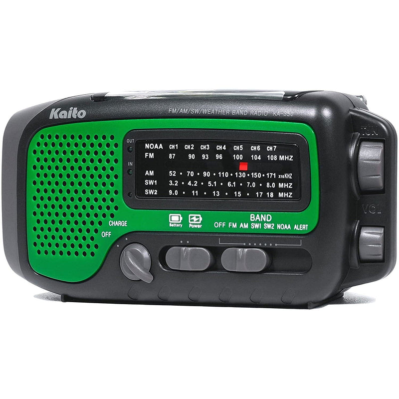 Load image into Gallery viewer, Kaito KA350 Voyager Trek Solar &amp; Hand Crank AM/FM/SW NOAA Weather Radio

