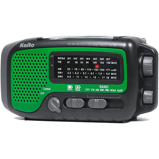 Kaito KA350 Voyager Trek Solar & Hand Crank AM/FM/SW NOAA Weather Radio