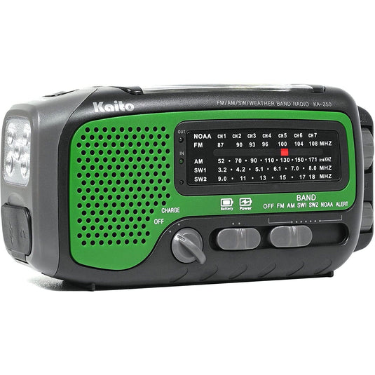 Kaito KA350 Voyager Trek Solar & Hand Crank AM/FM/SW NOAA Weather Radio