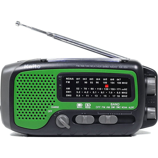 Kaito KA350 Voyager Trek Solar & Hand Crank AM/FM/SW NOAA Weather Radio