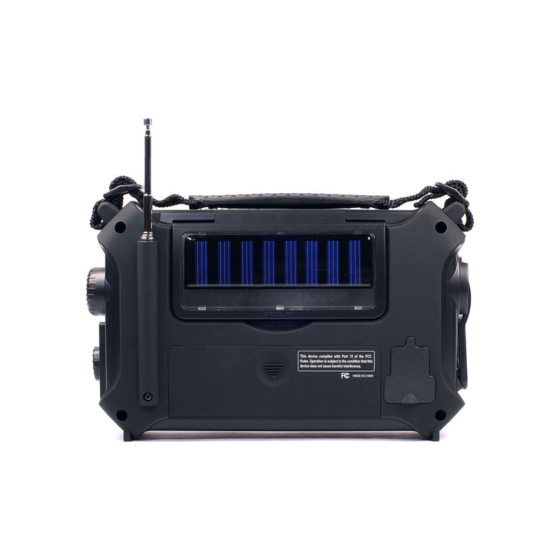 Load image into Gallery viewer, Black portable radio with antenna on a white background

