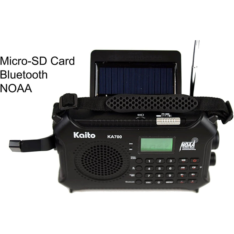 Load image into Gallery viewer, Kaito KA700 Voyager AM/FM NOAA Weather Radio Recorder with Bluetooth, Dynamo &amp; Solar
