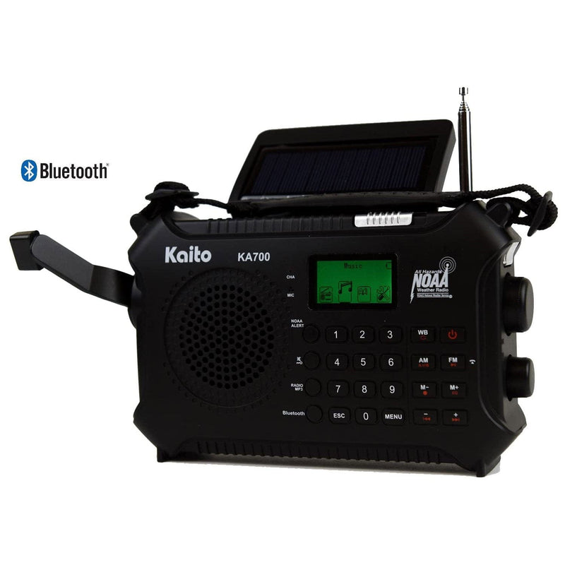 Load image into Gallery viewer, Kaito KA700 Voyager AM/FM NOAA Weather Radio Recorder with Bluetooth, Dynamo &amp; Solar
