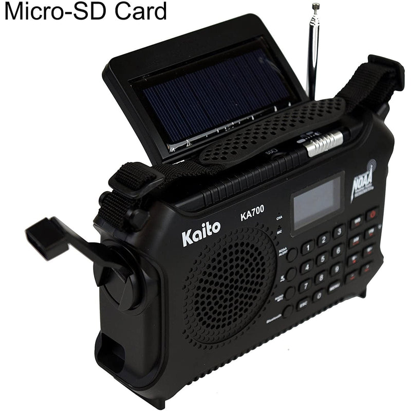 Load image into Gallery viewer, Kaito KA700 Voyager AM/FM NOAA Weather Radio Recorder with Bluetooth, Dynamo &amp; Solar
