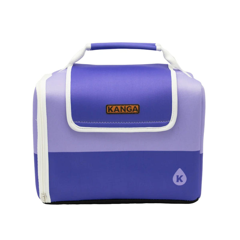 Load image into Gallery viewer, Purple and blue cooler bag with Kanga logo on a white background
