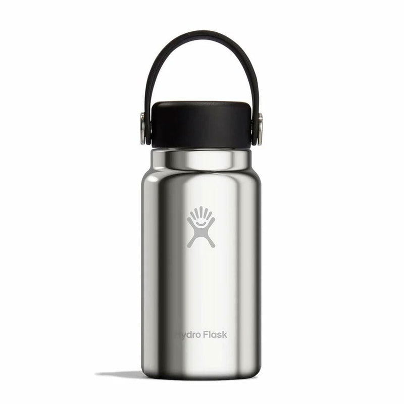 Load image into Gallery viewer, Stainless steel Hydro Flask water bottle with black lid on a white background
